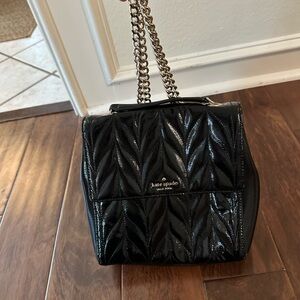 kate spade Black Quilted Patent Leather Crossbody with backpack option
